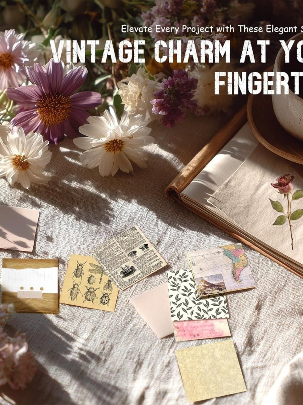 450 PCS Vintage Scrapbook Supplies Junk Journal Supplies, Scrapbook Supplies Kit - Picture 5 of 7